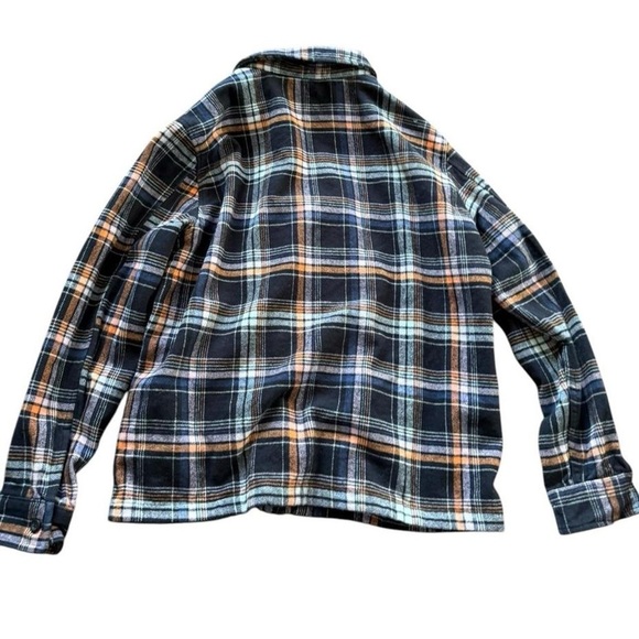 A107- Zara Plaid Utility Jacket - Black, White, Orange - Picture 2 of 6